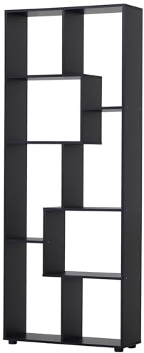 HOMCOM Bookshelf, Tall Bookcase, Modern Room Divider, 8 Cube Storage Unit, Freestanding Storage Shelf for Living Room, Bedroom, Home Office, 70 x 24 x 178 cm, Black