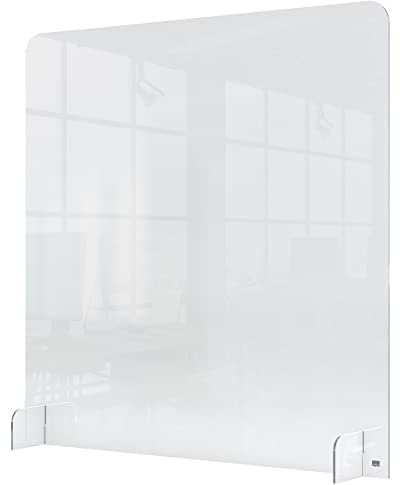 Nobo Thekenaufsteller ohne Durchreiche aus Acrylglas, Spuck-, Nies- und Hustschutz, 700x850mm, durchsichtig, 1915489