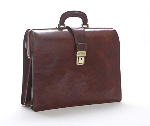 Arzttasche aus Leder - D&D0409 - Made in Italy (Braun)
