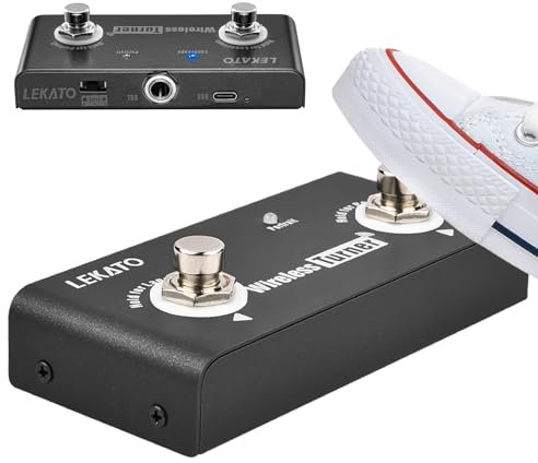 LEKATO Wireless Page Turner Pedal External Page Tuner Pedal Wireless for LEKATO Loops Pedal with Multi Loops Control and Smartphones Tablets with Android System Free Your Hand