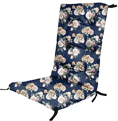 Ferocity Hochlehner Auflagen für Stühle 130 x 50 x 5 cm Gartenstuhl Sitzpolster Sitzauflagen Outdoor Kissen Palettenauflage Bankauflage Polsterauflage Matratze Gartenpolster Farbe Rosen [146]