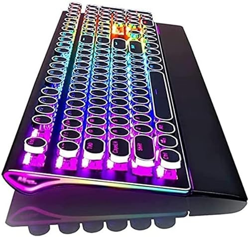 Corsehild Clavier de Jeu, RVB Clavier de Jeu mécanique rétro-éclairé, Clavier mécanique Ergonomique, USB Jeu Filaire PC Clavier, 108 Touches Multicolores