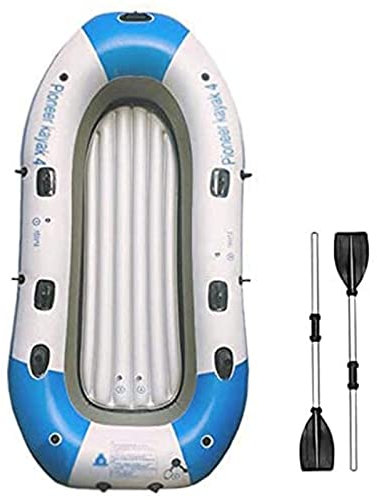OLOTU Aufblasbare Kajaks 4-Personen-Schlauchboot mit Rudern und Hochleistungs-Luftpumpe erhöhen die Wassersportarten der Air Chamber Edition