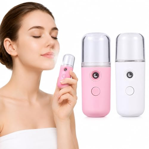 Beavorty 2st Mini Handluftbefeuchter Gesichts NebelsprüHer Usb Tragbarer Gesichtsdiffusor FüR Effektive Feuchtigkeitspflege Und Hautschutz Zuhause Und Unterwegs