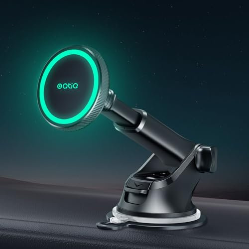 OQTIQ Handyhalterung Auto für MagSafe Autohalterung, Magnet Handyhalter Saugnapf, KFZ Halterung Scheibe PKW Windschutzscheibe Armaturenbrett für iPhone 15 14 13 12 Pro Max Magsafe Hülle Smartphone