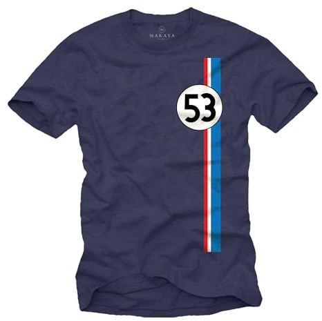 MAKAYA T-Shirt Herren - Herbie 53 Vintage Tuning Motiv Retro Geschenke für Autoliebhaber