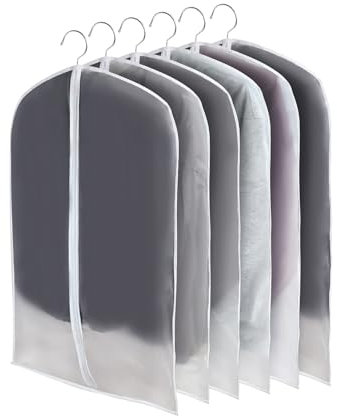 Kleidersack Anzug CNMTCCO Leichte Kleidersäcke 6 Stück Transparent 60x100 Cm Staubdicht Feuchtigkeitsbeständig Schimmelresistent Geeignet Für Kleider Jacken Hemden Abendkleider Aufbewahrung Und Schutz