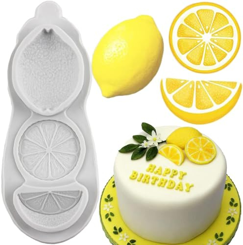 MINFEIDMS Lemon Silicone Moulds Fruit Lemon Slices Resin Fondant Moulds | Lemon Slices Resin Mould For Sugar Cake Decorating Cupcake Topper Gum Paste Polymer Clay