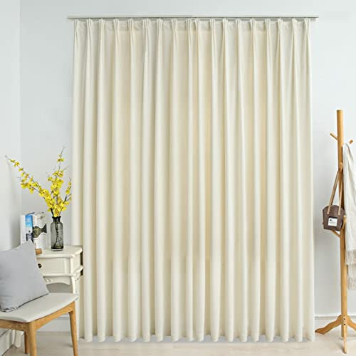 LAPOOH Tenda Oscurante con Ganci Crema in Velluto 290x245 cm,Tenda Oscurante da Esterno,Tenda Oscurante Moderne-134519