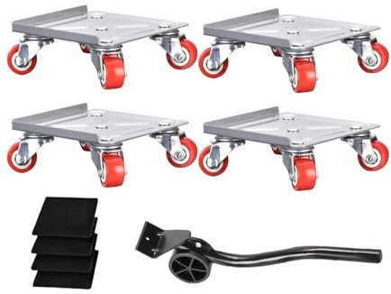 Carro de transporte, carro de transporte para muebles pesados – Carrito de 5 ruedas con ruedas bloqueables, palanca corta y elevador de carga con base antideslizante para armarios, sofás,