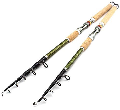 TUANZUN Teleskoprute,Angelrute,Fishing Stipprute 2.1m 2.4m 2.7m 3.0m 3.6m Teleskop Angelrute Carbon-Holzgriff Spinnrute Extra Heavy Karpfenangeln Pole Sea Tackle(2.1 m)