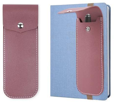 Czzmy Adjustable Elastic Band Pen Holder for Notebooks, Pen Sleeve Pouch for Journals, Pencil Holder, Bible Planner Accessories, Cute Pencil Case(1-Red)