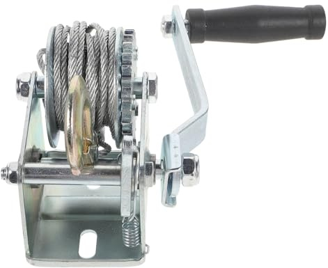 OUHFCASN Cabrestante de tracción Cabrestante de Remolque con trinquete pequeño, Mecanismo Manual, manivela, for Remolque de embarcaciones, Carga Manual, Mini, 500 LB Ideal para Rescate de vehículos