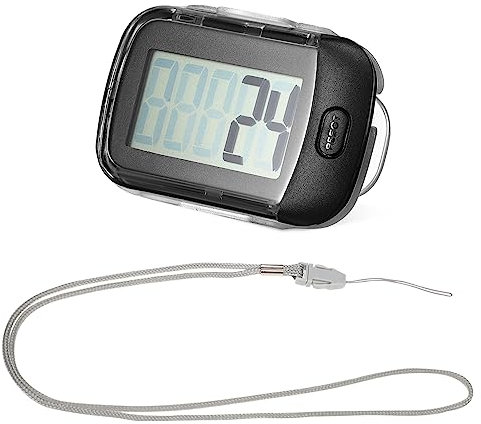 POPETPOP Podomètre Marche Course 3D Portable en Noir Clip De Ceinture Et Cordelette pour Personnes Âgées Et Utilisation Extérieure