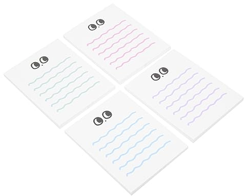 OFFSCH 4 Stück-Pack Notizblöcke aus Papier für Jugendliche und Kinder mit Angenehmem Schreibkomfort und Tragbar als Schreibtischunterlage zum Schreiben