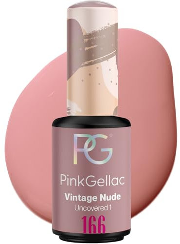 Pink Gellac Gel Nagellack UV - 166 Vintage Nude 8 ml - Gelnagellack für UV Lampe - Rosa - Einfache Anwendung Nail Polish für 14 Tage Salonqualität - Veganer Gellack Made in Holland