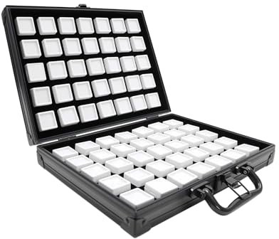LoyaltyClivia Présentoir à bijoux, 70 emplacements, pour bagues, pierres précieuses, excellente boîte à bijoux, boîte de rangement pour les salons de bijoux