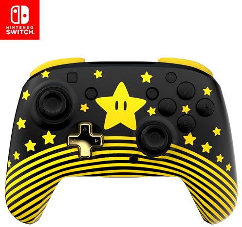 Turtle Beach Rematch kabelloser Controller: Star für Nintendo Switch 2 | Nintendo Switch Lite/OLED, leuchtet im Dunkeln, 40-Std.-Akku, 2 belegbare Rücktasten, Super Mario Star