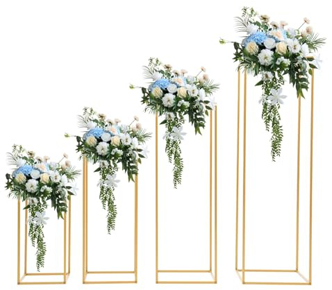 RjcdOPL 4 Blumenständer aus Metall für Hochzeit, Trauer in 40/60/80/100 cm, langlebig und stabil, Tragkraft 10 kg, Dekoration für Party und Geburtstag