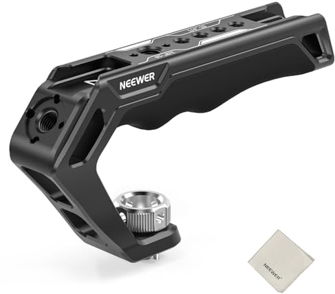 NEEWER Kamera Top Handle Griff mit 3/8, Komfort Silikon Handgriff mit 1/4 3/8 Gewinde, Cold Shoes, Reinigungstuch Kompatibel mit SmallRig Handles Kamerakäfige Video Rigs, CA007