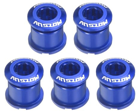 sourcing map Double Chain Ring Bolts, Aluminum Alloy Bicycle Crankset Nuts Chainwheel Screw for Road Bike Mountain Bike