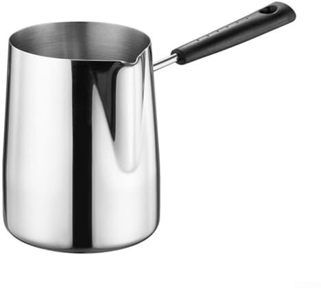 Besttoolifes Caffettiera in acciaio inox scalda latte per stufa elettrica a gas caffettiera turca con beccuccio versatore cioccolato Melting Pot 350/600/900 ml (350 ml)