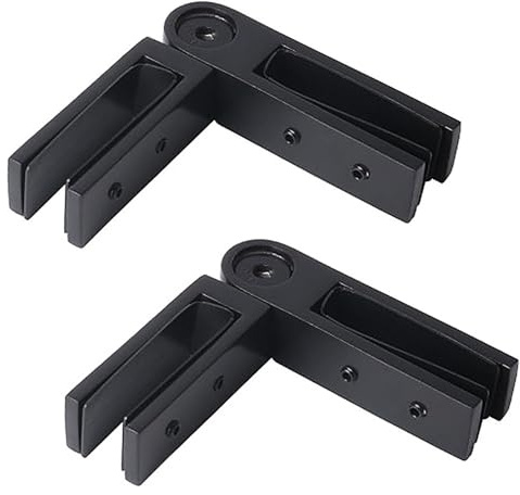 Lot de 2 colliers de serrage réglables de 90 à 135 degrés en acier inoxydable noir pour garde-corps (10-12 mm Glasspanel) pour clôture, balustrade, balcon