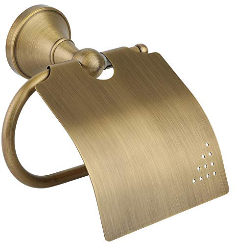 Lvifloae Brass European Antique Roll Roll Vintage Porta del toilette vintage Porta a parete Brass Roll Rolling Antique Riaccuccio inciso nella carta igienica con coperchio per