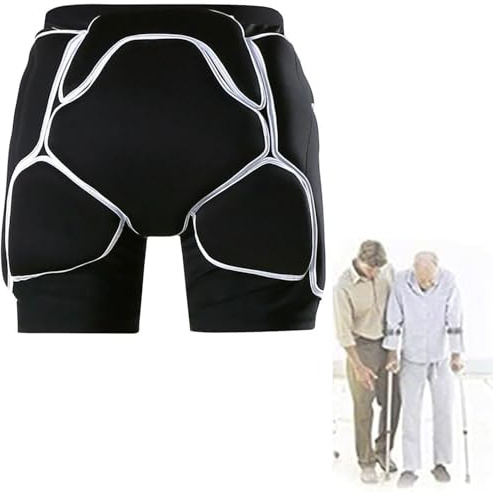 JuanNest Hüftschutzhose, Senior Protection Gepolsterte Aufpralldämpfung Bei Stürzen,Hüfte,Steißbein,Vorbeugung Von Stürzen,Bruchverletzungen, Hüftshorts, Absturzsicherung Behinderte S(Waist 60-76CM)