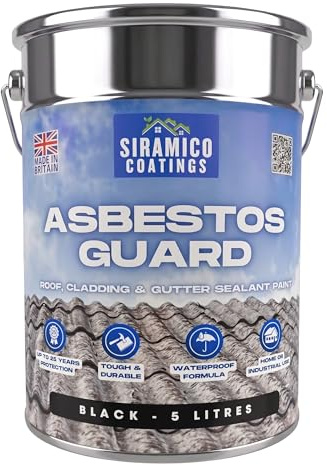 Asbestos Guard™ | Sealant Paint & Coating - Full Protection for Cladding, Gutters and Roofs (Black, 5 Litre)