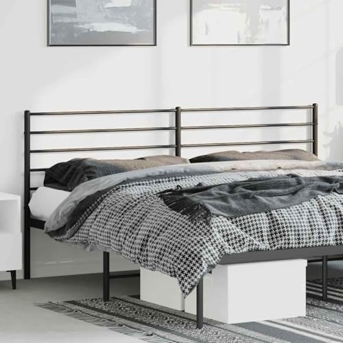 MOBCANT Kopfteil Metall Schwarz 180 cm, Wandkissen Bettrückwand Bett rückwand Bed headboard Geeignet für Boxspringbett Bettrahmen Bettgestell Bed