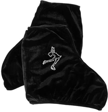 OFFIGAM Fundas para Patines De Hielo y Patinaje Artístico Resistentes Al Desgaste, De Poliéster Negro M, Elásticas y Portátiles, para Niños y Adultos, Uso En Entrenamiento y Competición