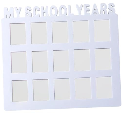 DEARMAMY Cadre Photo Collage Scolaire 15 Cases Blanc 275 X 245 CM pour Photos d'Identité et Années Scolaires Remise de Diplômes Décoration