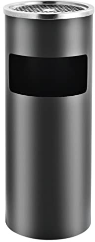 Lumanois Papelera con cenicero de Acero Gris 30 L, Casa y jardín Productos del hogar Contenedores de residuos Cubos de la Basura y papeleras, Gris, 3.38kg