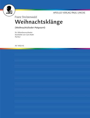 WEIHNACHTSKLAENGE POTP (MAHR): Weihnachtslieder-Potpourri. Akkordeon (Harmonium) Orchester. Partitur.