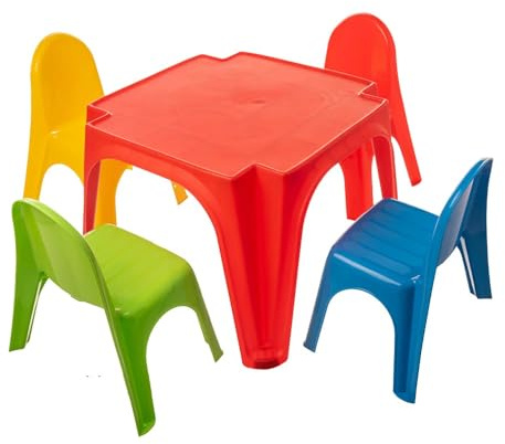Mandelli Table Pique-Nique 4 Amis, Unisexe, 56 x 56 x 40 cm, Rouge