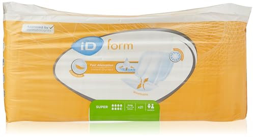 iD Expert Form Disposable Incontinence Pad – Super Absorbent, Discreet Design, Anti Leak Protection, Wetness Indicator, Odour Control, Women & Men, Adult Nappies, 2900ml, 21 Pads
