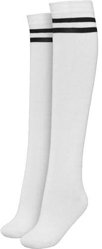 Urban Classics Ladies College Socks Donna Calze parigine Bianco/Nero 36/39