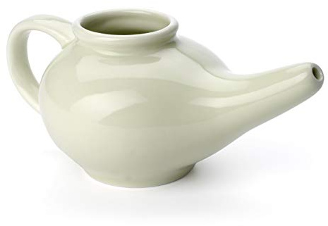 Into the Scented Garden Aromatic Salt Premium Ceramic Neti Pot, Green