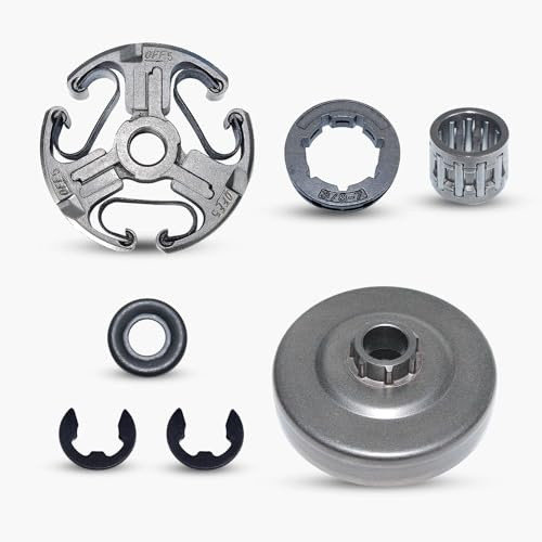 Haishine Juego de cojinetes de arandela de Borde de Rueda Dentada de Embrague para Husqvarna 365 372 XP 372XP 371 362 Piezas de Motosierra 3/8 Pitch 7 Diente