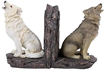 Pacific Giftware Wolf Buchstützen Heulende Wölfe Figur Statue