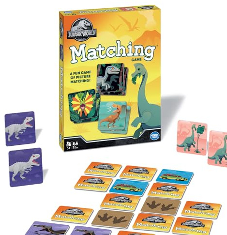 Wonder Forge Jurassic World Matching Game - Glow-in-the-Dark Dinosaur Memory Challenge for Kids Ages 3 and Up - Educational Fun for Family and Preschool Play