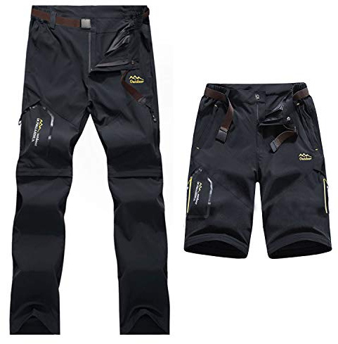 7VSTOHS Hommes Zip Off Convertible Pantalon de randonnée à séchage Rapide Respirant Léger Pantalon de randonnée décontracté d'extérieur Amovible Short