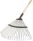 SHW-FIRE | Laubbesen verzinkt, 47 cm breit, 138,5 cm Eschenholzstiel - robuster Fächerbesen & Laubrechen für Laub, Grasschnitt & Gartenabfälle - Rechen mit Stiel Feste Breite | Made in Germany