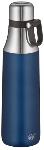 alfi CITY BOTTLE LOOP 500ml, mystic blue, Edelstahl-Trinkflasche mit Trageschlaufe, robuste Thermoflasche auslaufsicher, hält 16 Stunden kalt, absolut dicht, für Kohlensäure, spülmaschinenfest