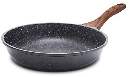 SENSARTE Nonstick Frying Pan Skillet, Swiss Granite Coating Omelette Pan, Healthy Stone Cookware Chef's Pan, PFOA Free (8/9.5/10/11/12.5 Inch) (11 Inch)