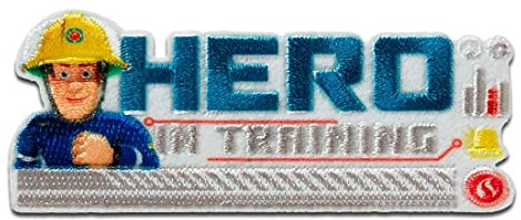 Catch the Patch Feuerwehrmann Sam Sam Hero in Training - (Größe: 3 x 7,2 cm) – Patches & Bügelbilder zum Aufnähen oder Aufbügeln – Für Kleidung, Jacken, Rucksäcke & DIY-Projekte