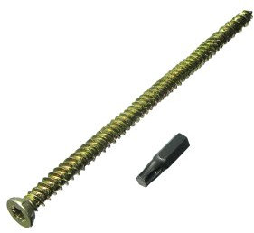 24 x Tür-/Fenster-Betonrahmen-Schrauben + Kappen, 7,5 mm, 62 mm + gratis Torx-Bit