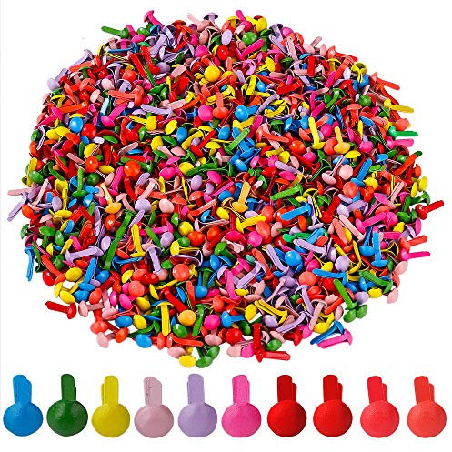 Mini Brads Runde Metall Brads Papierverschlüsse Musterbeutelklammern für Scrapbooking Basteln DIY Kunsthandwerk 1000 Stück