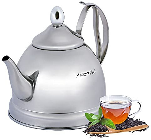 Théière 1 L avec infuseur en acier inoxydable - Cadeau de qualité supérieure - Avec passoire - Compatible avec tous les types de feux dont induction